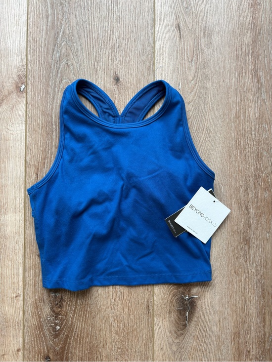 Beyond Yoga Tops - Beyond Yoga Cobalt Blue Racerback Cropped Sports Bra